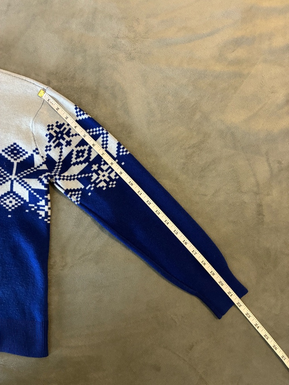 Joe Fresh Blue & Light Gray Fair Isle Crewneck Sweater - Picture 7 of 8
